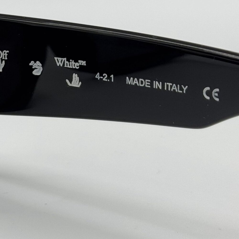 NEW OFF-WHITE CARRARA 007 BLACK OVAL UNISEX SUNGLASSES OFF-WHITE CARRARA - Picture 12 of 13